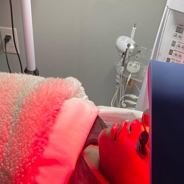 Red light therapy session